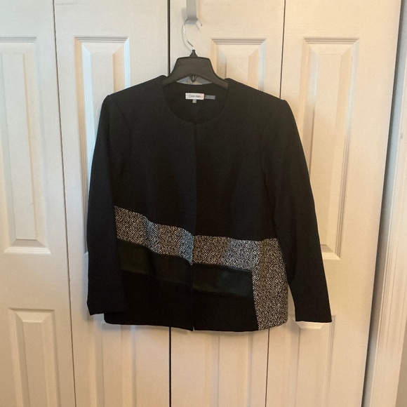 Womens Calvin Klein Mixed Media Jacket - Picture 1 of 4
